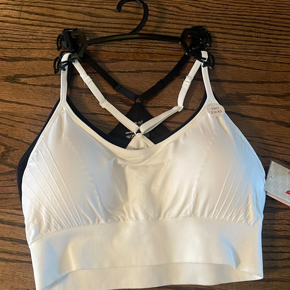 Sports bras black and white